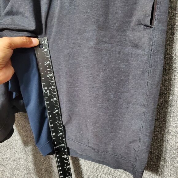 Lululemon Mens Drawstring Athletic Shorts Size Medium Navy Grey Casual Gym - Picture 10 of 16